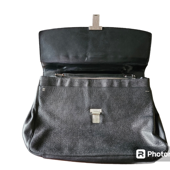 BRAUNE BUFFEL mens leather briefcase black chrome Germany buisness casual bag - Picture 3 of 13
